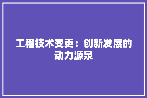 工程技术变更：创新发展的动力源泉 现代风格装饰