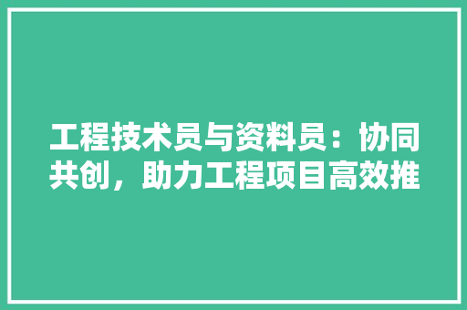 工程技术员与资料员：协同共创，助力工程项目高效推进 现代风格装饰
