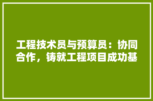 工程技术员与预算员：协同合作，铸就工程项目成功基石 现代风格装饰