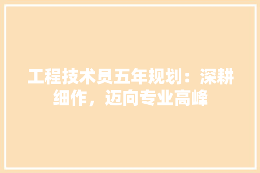 工程技术员五年规划：深耕细作，迈向专业高峰 现代风格装饰