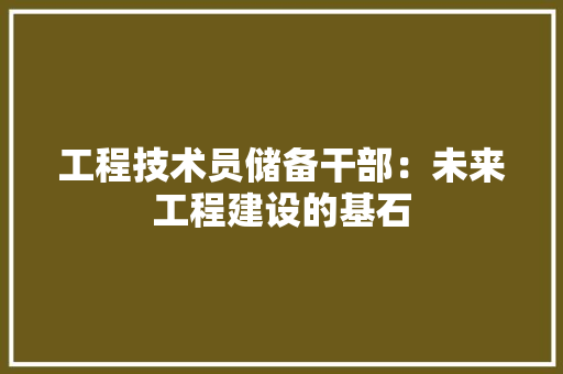 工程技术员储备干部：未来工程建设的基石 现代风格装饰