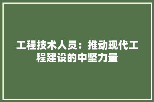 工程技术人员：推动现代工程建设的中坚力量 现代风格装饰