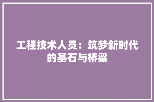 工程技术人员：筑梦新时代的基石与桥梁 现代风格装饰