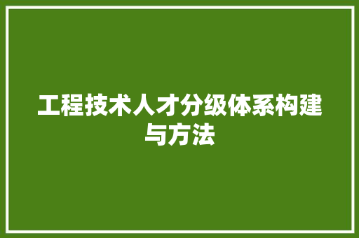 工程技术人才分级体系构建与方法 现代风格装饰