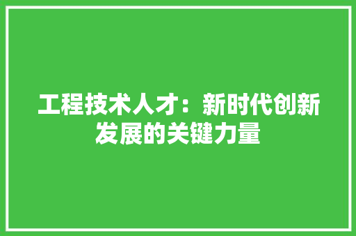 工程技术人才：新时代创新发展的关键力量 现代风格装饰