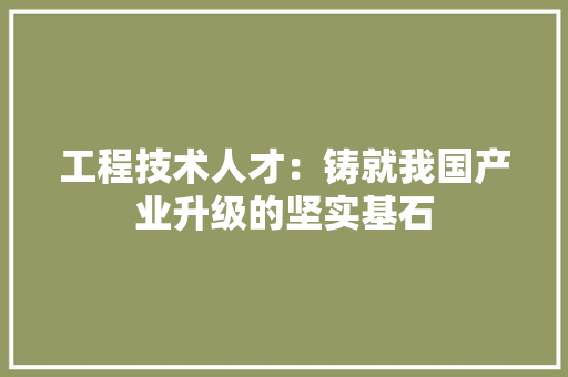 工程技术人才：铸就我国产业升级的坚实基石 现代风格装饰