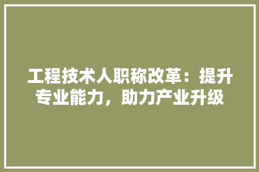 工程技术人职称改革：提升专业能力，助力产业升级 现代风格装饰
