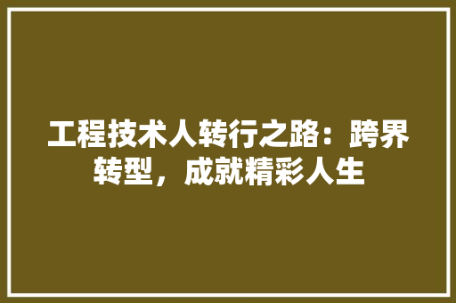 工程技术人转行之路：跨界转型，成就精彩人生 现代风格装饰