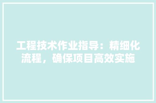 工程技术作业指导：精细化流程，确保项目高效实施