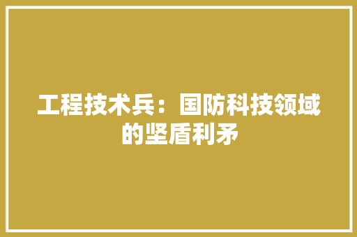 工程技术兵：国防科技领域的坚盾利矛 现代风格装饰