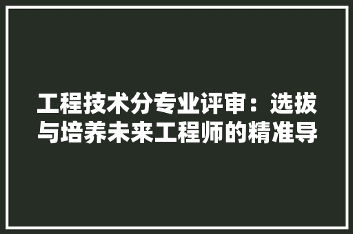工程技术分专业评审：选拔与培养未来工程师的精准导航 现代风格装饰