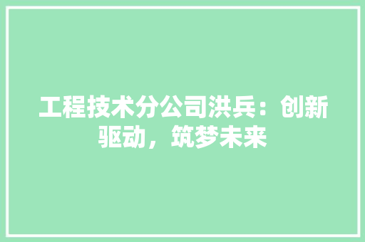 工程技术分公司洪兵：创新驱动，筑梦未来 现代风格装饰