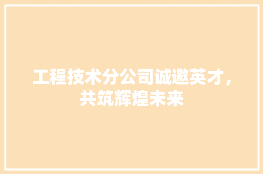 工程技术分公司诚邀英才，共筑辉煌未来 现代风格装饰