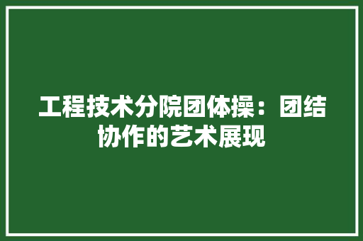 工程技术分院团体操：团结协作的艺术展现