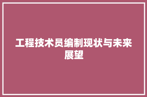 工程技术员编制现状与未来展望 现代风格装饰