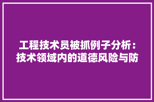 工程技术员被抓例子分析：技术领域内的道德风险与防范 现代风格装饰
