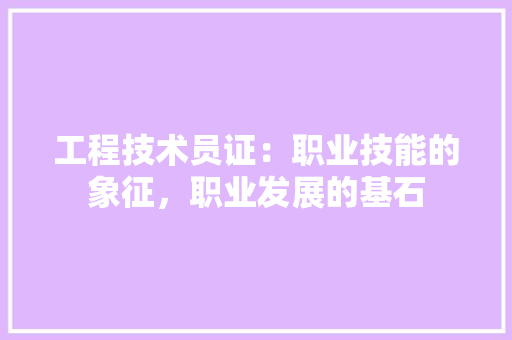 工程技术员证：职业技能的象征，职业发展的基石 现代风格装饰