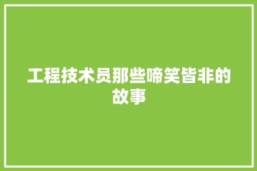 工程技术员那些啼笑皆非的故事 现代风格装饰