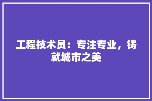 工程技术员：专注专业，铸就城市之美 现代风格装饰