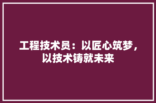 工程技术员：以匠心筑梦，以技术铸就未来 现代风格装饰