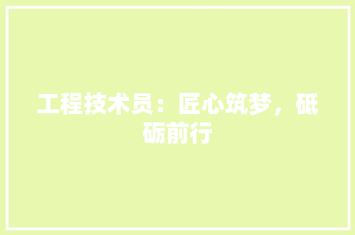 工程技术员：匠心筑梦，砥砺前行 现代风格装饰