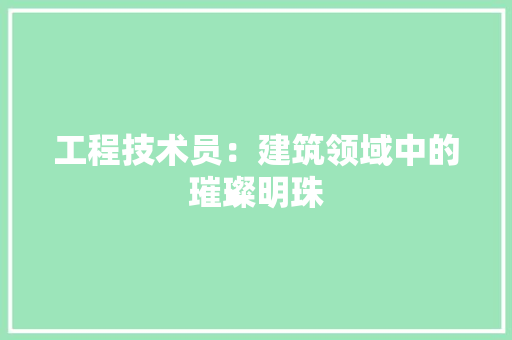工程技术员：建筑领域中的璀璨明珠 现代风格装饰