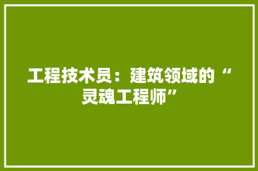 工程技术员：建筑领域的“灵魂工程师” 现代风格装饰