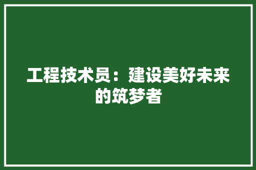 工程技术员：建设美好未来的筑梦者 现代风格装饰