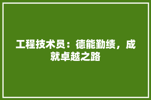 工程技术员：德能勤绩，成就卓越之路 现代风格装饰