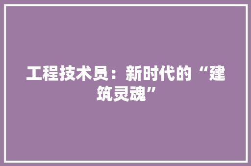 工程技术员：新时代的“建筑灵魂” 现代风格装饰
