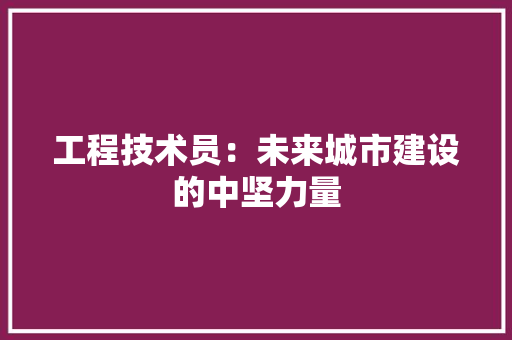 工程技术员：未来城市建设的中坚力量 现代风格装饰