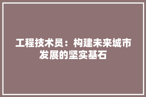 工程技术员：构建未来城市发展的坚实基石 现代风格装饰
