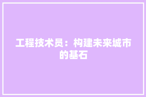 工程技术员：构建未来城市的基石 现代风格装饰
