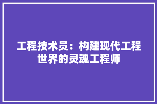工程技术员：构建现代工程世界的灵魂工程师 现代风格装饰