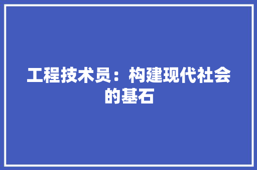工程技术员：构建现代社会的基石 现代风格装饰
