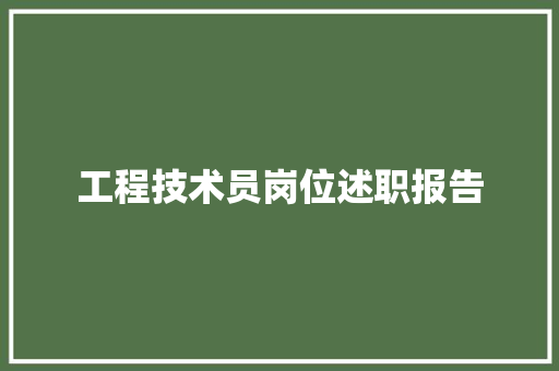 工程技术员岗位述职报告 现代风格装饰