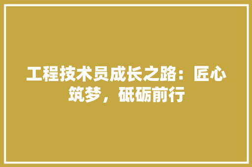工程技术员成长之路：匠心筑梦，砥砺前行 现代风格装饰