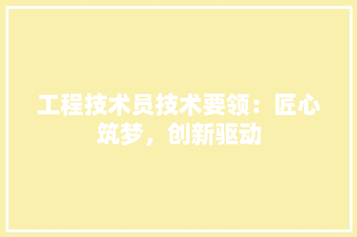 工程技术员技术要领：匠心筑梦，创新驱动 现代风格装饰