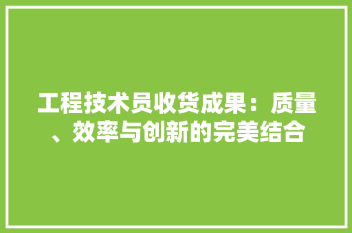 工程技术员收货成果：质量、效率与创新的完美结合 现代风格装饰