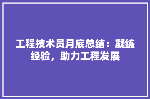 工程技术员月底总结：凝练经验，助力工程发展 现代风格装饰