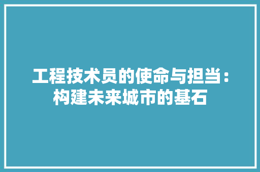 工程技术员的使命与担当：构建未来城市的基石 现代风格装饰