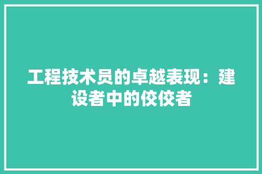 工程技术员的卓越表现：建设者中的佼佼者 现代风格装饰