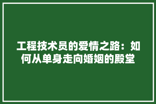 工程技术员的爱情之路：如何从单身走向婚姻的殿堂 现代风格装饰