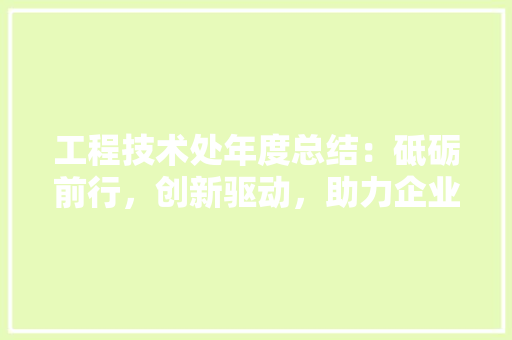 工程技术处年度总结：砥砺前行，创新驱动，助力企业发展 现代风格装饰