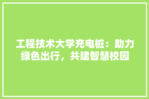 工程技术大学充电桩：助力绿色出行，共建智慧校园 现代风格装饰