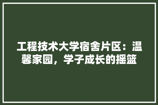 工程技术大学宿舍片区：温馨家园，学子成长的摇篮 现代风格装饰