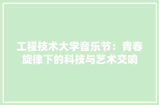 工程技术大学音乐节：青春旋律下的科技与艺术交响 现代风格装饰