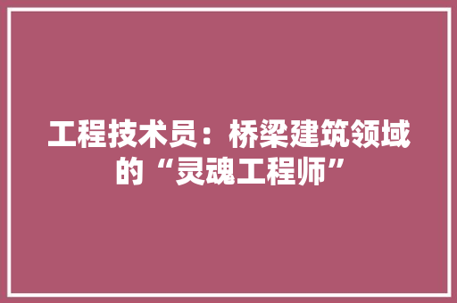 工程技术员：桥梁建筑领域的“灵魂工程师” 现代风格装饰
