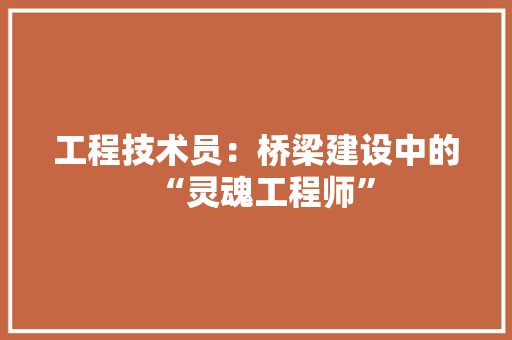 工程技术员：桥梁建设中的“灵魂工程师” 现代风格装饰