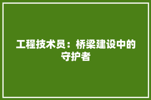 工程技术员：桥梁建设中的守护者 现代风格装饰